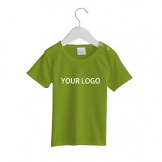 Custom Logo Breathable Cotton Baby T-shirt with Snaps Short Sleeves