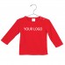 Factory Wholesale Custom Logo Cotton Baby T-shirt with Snaps Long Sleeves