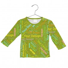 Factory Direct Sale Baby T-shirt with Snaps Long Sleeves Print on Demand