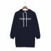 Custom Logo Cotton Blended Brush Winter Autumn Women Pullover Long Hoodie Dress